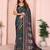 Grey printed art silk designer pallu saree