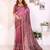 Baby pink printed art silk designer pallu saree