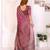 Baby pink printed art silk designer pallu saree