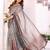 Grey printed art silk designer pallu saree