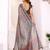 Grey printed art silk designer pallu saree