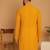 Yellow chikankari cotton embroidery men kurta