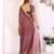 Onion pink printed art silk designer pallu saree