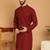 Maroon chikankari cotton embroidery men kurta