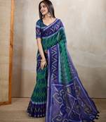 Light green printed art silk designer pallu saree