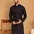 Black chikankari cotton embroidery men kurta