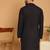 Black chikankari cotton embroidery men kurta