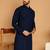 Navy blue chikankari cotton embroidery men kurta