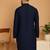 Navy blue chikankari cotton embroidery men kurta