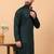 Green sequins work rayon men kurta