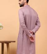 Lavender sequins work rayon men kurta