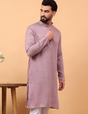 Lavender sequins work rayon men kurta 3
