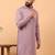 Lavender sequins work rayon men kurta