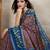 Brown printed art silk designer pallu saree