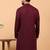 Maroon sequins work rayon men kurta