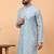 Blue sequins work aari men kurta