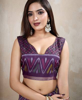Mustard printed art silk designer pallu saree 5