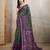 Grey printed art silk designer pallu saree