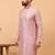 Pink sequins work aari men kurta