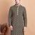 Black chikankari cotton embroidery men kurta