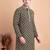 Black chikankari cotton embroidery men kurta