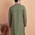 Green chikankari cotton embroidery men kurta
