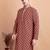 Maroon chikankari cotton embroidery men kurta