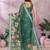 Green printed art silk designer pallu saree