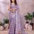 Light lavender printed art silk designer pallu saree