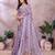Light lavender printed art silk designer pallu saree