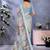 Light sky blue printed art silk designer pallu saree