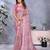 Light baby pink printed art silk designer pallu saree