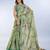 Light green printed art silk designer pallu saree