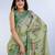 Light green printed art silk designer pallu saree