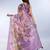 Light purple printed art silk designer pallu saree