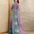 Purple printed art silk designer pallu saree