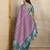 Purple printed art silk designer pallu saree