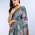 Multicolor printed art silk designer pallu saree