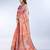 Peach printed art silk designer pallu saree