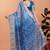 Teal printed art silk designer pallu saree