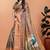 Brown printed art silk designer pallu saree