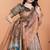 Brown printed art silk designer pallu saree