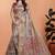 Cream printed art silk designer pallu saree