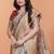 Cream printed art silk designer pallu saree