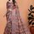 Brown printed art silk designer pallu saree