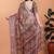 Brown printed art silk designer pallu saree