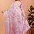 Baby pink printed art silk designer pallu saree