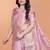 Baby pink printed art silk designer pallu saree