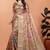 Cream printed art silk designer pallu saree