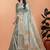 Sky blue printed art silk designer pallu saree